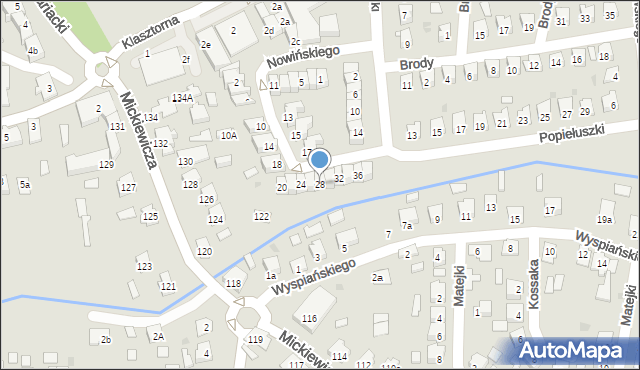 Leżajsk, Nowińskiego Bronisława, burm., 28, mapa Leżajsk