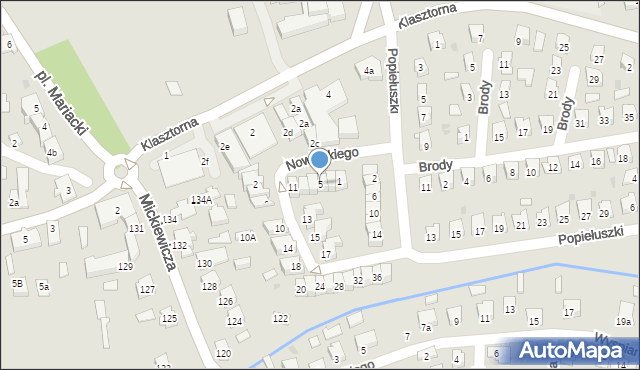 Leżajsk, Nowińskiego Bronisława, burm., 5, mapa Leżajsk