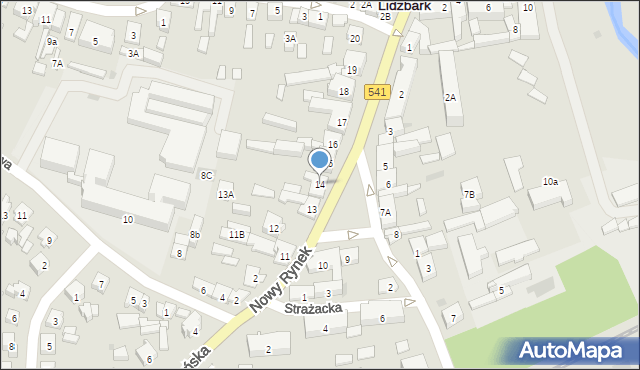 Lidzbark, Nowy Rynek, 14, mapa Lidzbark