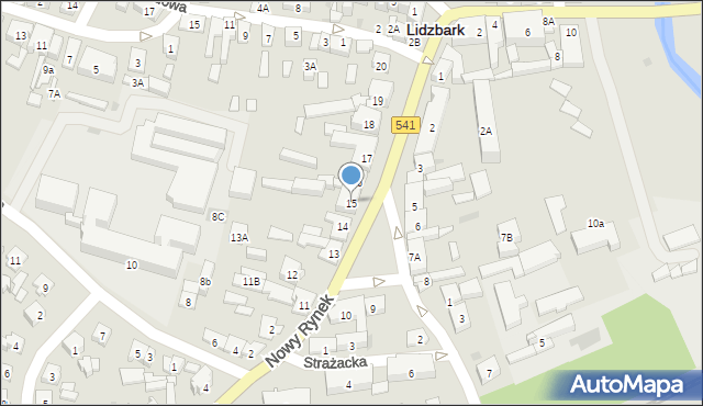 Lidzbark, Nowy Rynek, 15, mapa Lidzbark