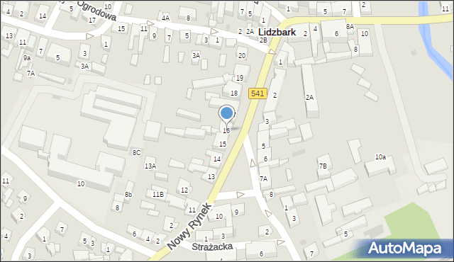 Lidzbark, Nowy Rynek, 16, mapa Lidzbark