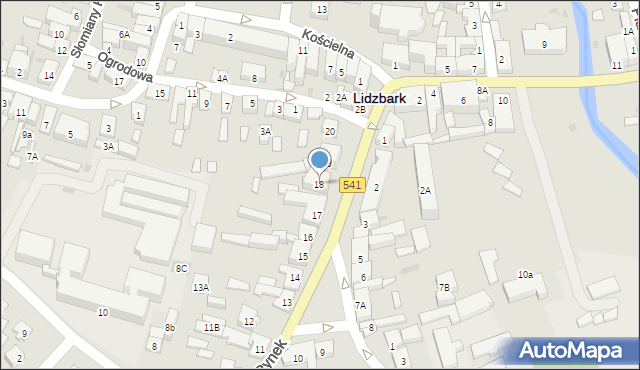 Lidzbark, Nowy Rynek, 18, mapa Lidzbark