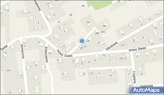 Łodygowice, Nowy Świat, 30, mapa Łodygowice