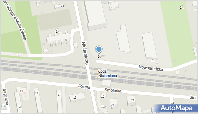 Łódź, Nowogrodzka, 2c, mapa Łodzi