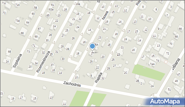 Łomianki, Nowa, 27, mapa Łomianki