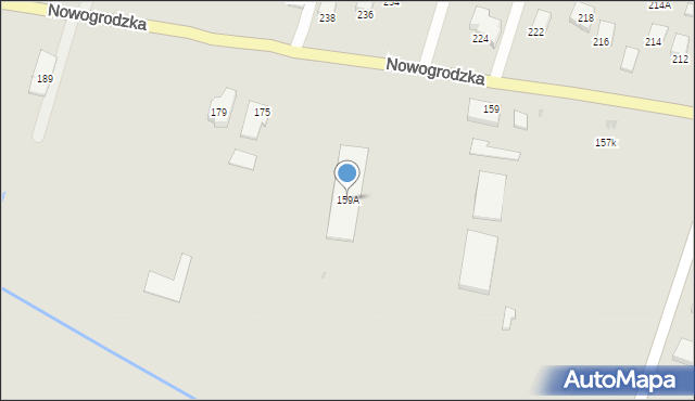 Łomża, Nowogrodzka, 159A, mapa Łomży