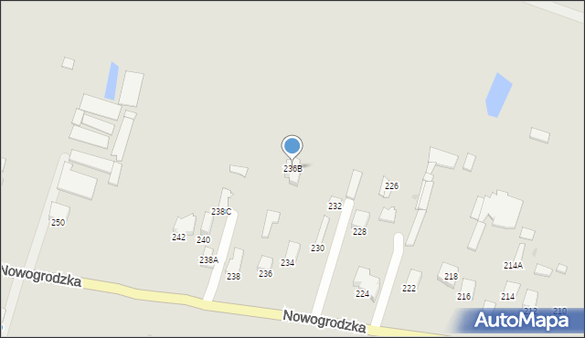 Łomża, Nowogrodzka, 236B, mapa Łomży