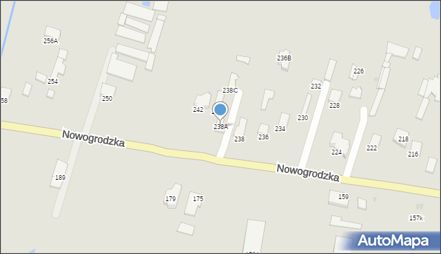 Łomża, Nowogrodzka, 238A, mapa Łomży