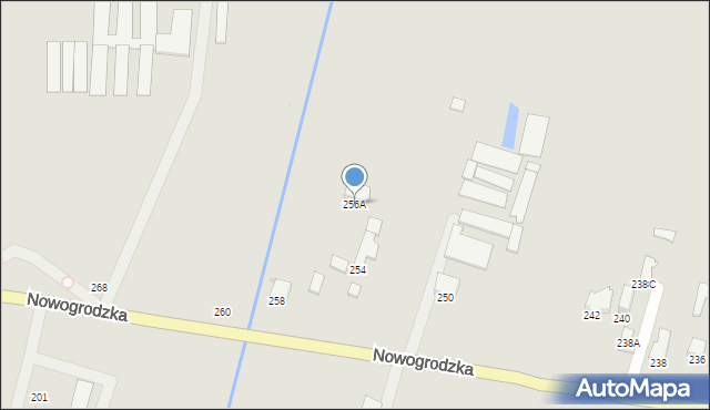 Łomża, Nowogrodzka, 256A, mapa Łomży