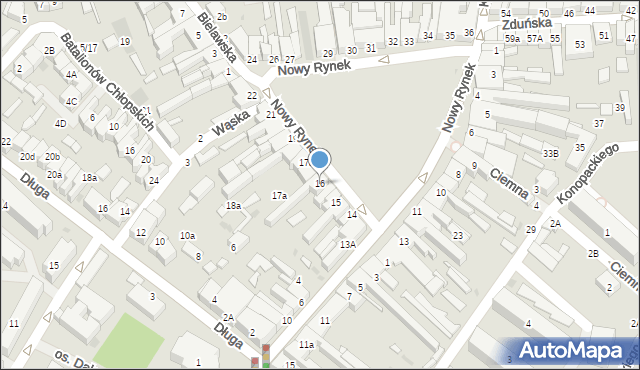 Łowicz, Nowy Rynek, 16, mapa Łowicza