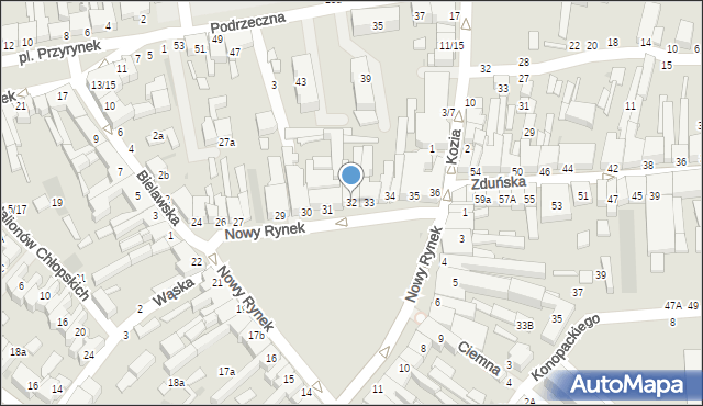 Łowicz, Nowy Rynek, 32, mapa Łowicza