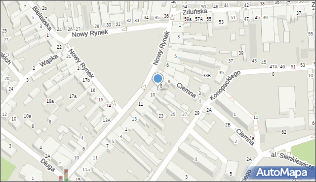 Łowicz, Nowy Rynek, 9, mapa Łowicza