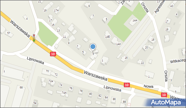 Lubicz Górny, Nowa, 3, mapa Lubicz Górny