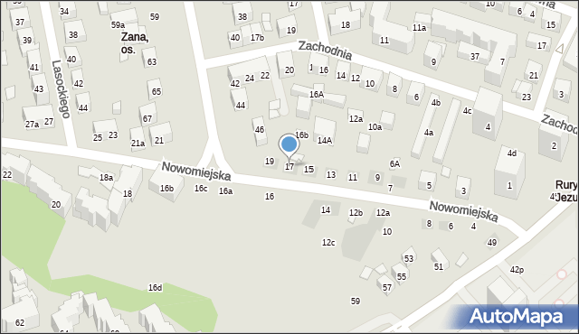 Lublin, Nowomiejska, 17, mapa Lublina