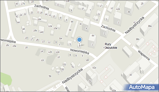 Lublin, Nowomiejska, 3, mapa Lublina