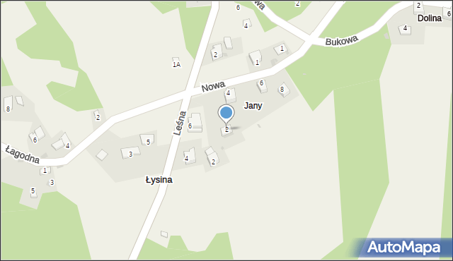 Łysina, Nowa, 2, mapa Łysina