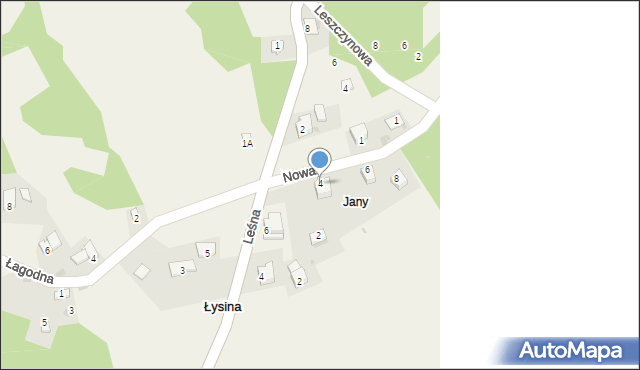 Łysina, Nowa, 4, mapa Łysina