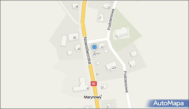 Marynowy, Nowodworska, 19, mapa Marynowy