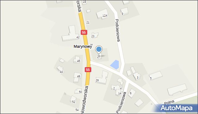 Marynowy, Nowodworska, 27, mapa Marynowy