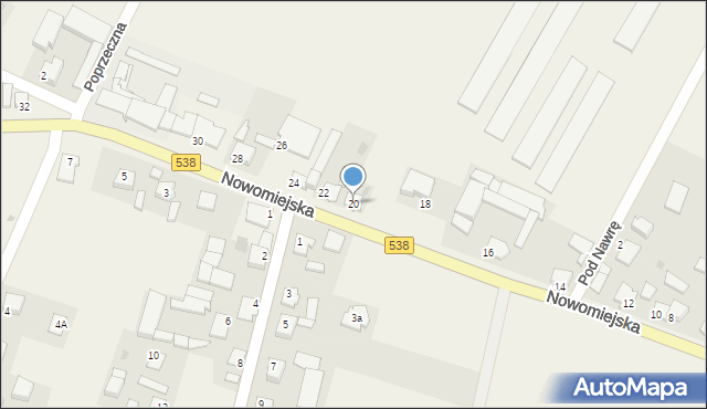 Marzęcice, Nowomiejska, 20, mapa Marzęcice