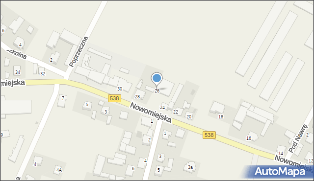 Marzęcice, Nowomiejska, 26, mapa Marzęcice