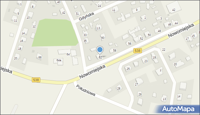 Marzęcice, Nowomiejska, 62, mapa Marzęcice