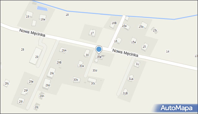 Męcinka, Nowa Męcinka, 30e, mapa Męcinka