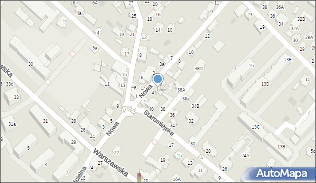 Międzyrzec Podlaski, Nowa, 4a, mapa Międzyrzec Podlaski