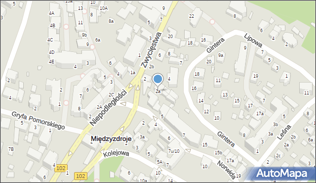 Międzyzdroje, Norwida Cypriana Kamila, 2a, mapa Międzyzdroje