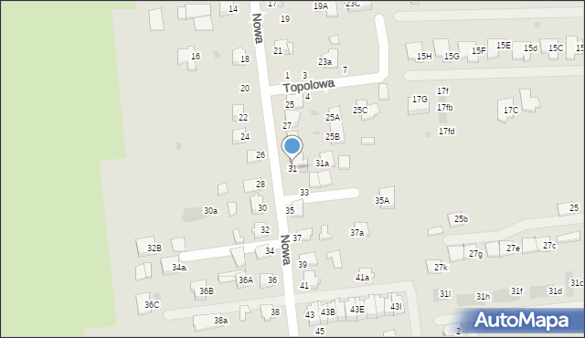 Mielec, Nowa, 31, mapa Mielca