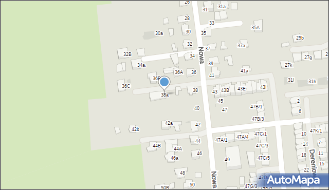 Mielec, Nowa, 38a, mapa Mielca