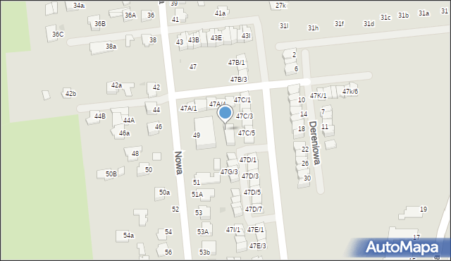 Mielec, Nowa, 47F/1, mapa Mielca