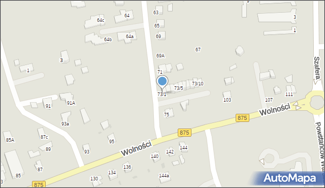 Mielec, Nowa, 73/1, mapa Mielca