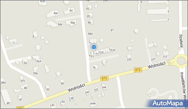 Mielec, Nowa, 73/2, mapa Mielca