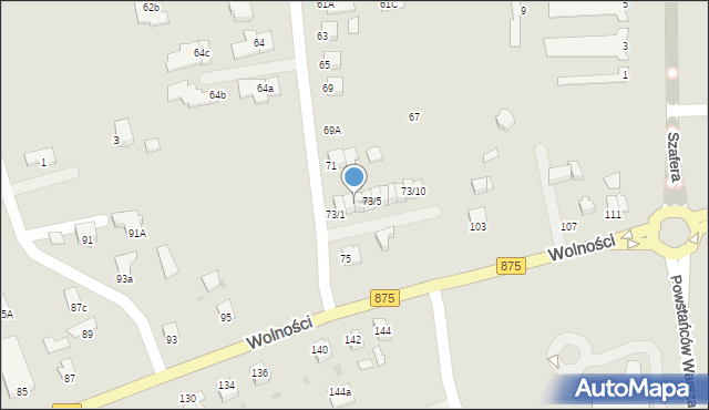 Mielec, Nowa, 73/3, mapa Mielca