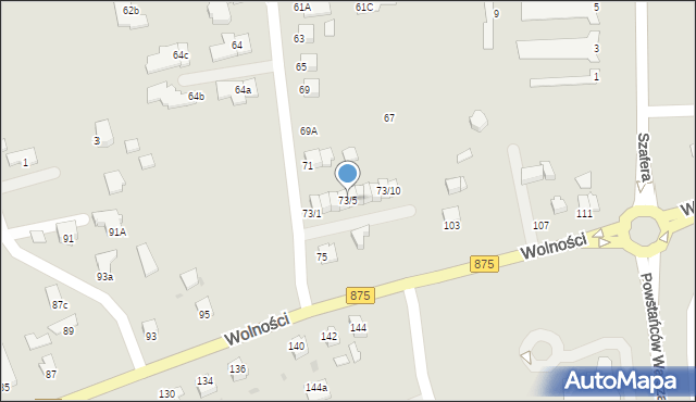 Mielec, Nowa, 73/5, mapa Mielca