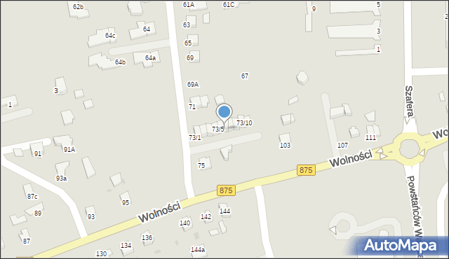 Mielec, Nowa, 73/6, mapa Mielca