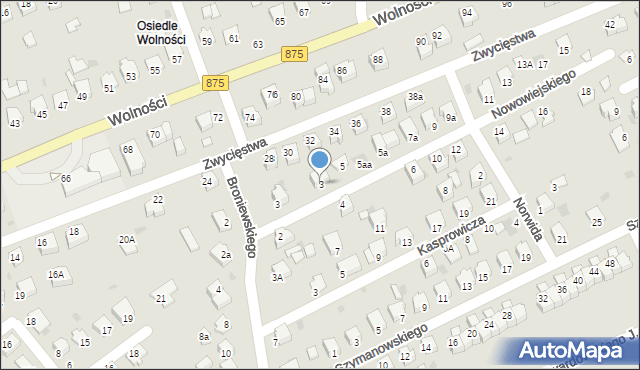 Mielec, Nowowiejskiego, 3, mapa Mielca