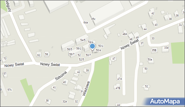 Mikołów, Nowy Świat, 50/6, mapa Mikołów