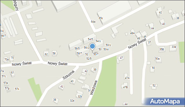 Mikołów, Nowy Świat, 52/1, mapa Mikołów