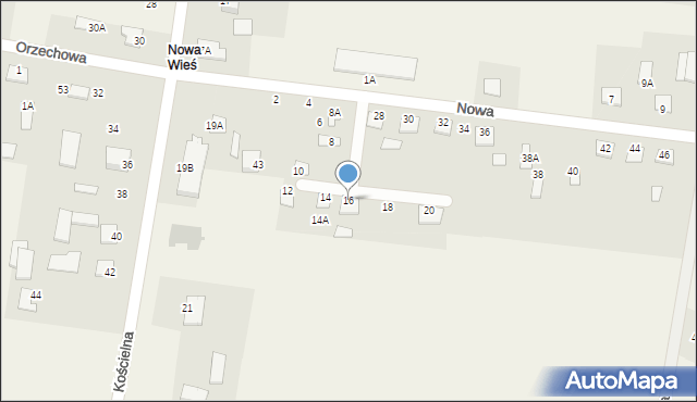 Milanów, Nowa, 16, mapa Milanów