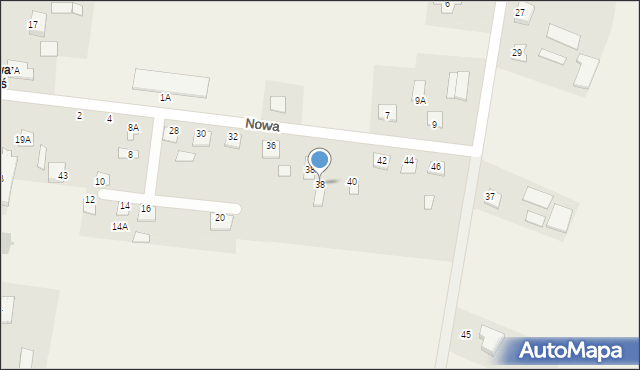 Milanów, Nowa, 38, mapa Milanów