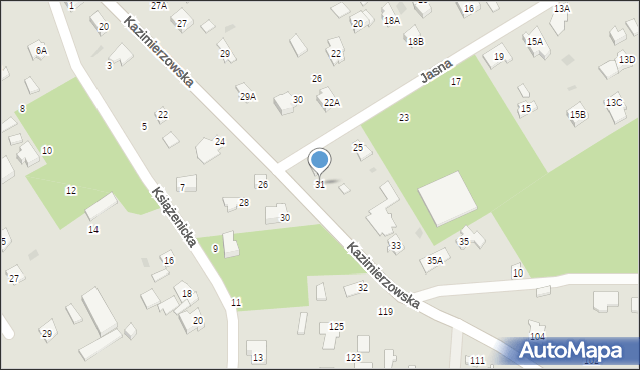 Milanówek, Nowowiejska, 31, mapa Milanówek