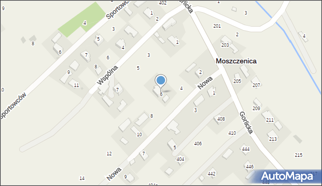 Moszczenica, Nowa, 6, mapa Moszczenica