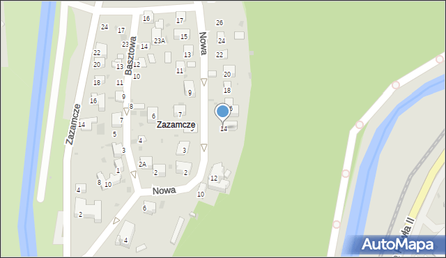 Muszyna, Nowa, 14, mapa Muszyna