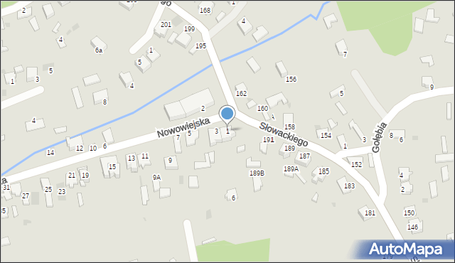 Myszków, Nowowiejska, 1, mapa Myszków