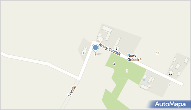 Nasale, Nowy Gródek, 2, mapa Nasale