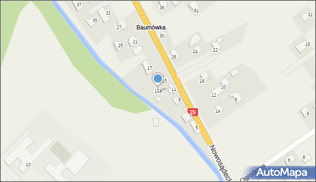 Nawojowa, Nowosądecka, 11a, mapa Nawojowa