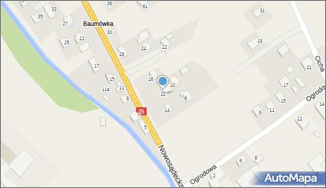 Nawojowa, Nowosądecka, 12, mapa Nawojowa