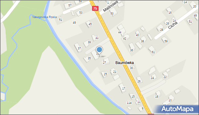 Nawojowa, Nowosądecka, 33a, mapa Nawojowa